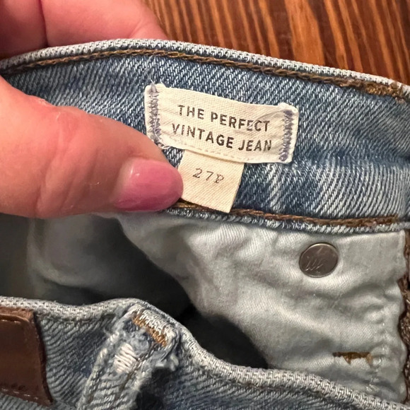 MADEWELL The Perfect Vintage Jean Grandbay Wash: Ripped Edition Petite Length - Picture 7 of 8